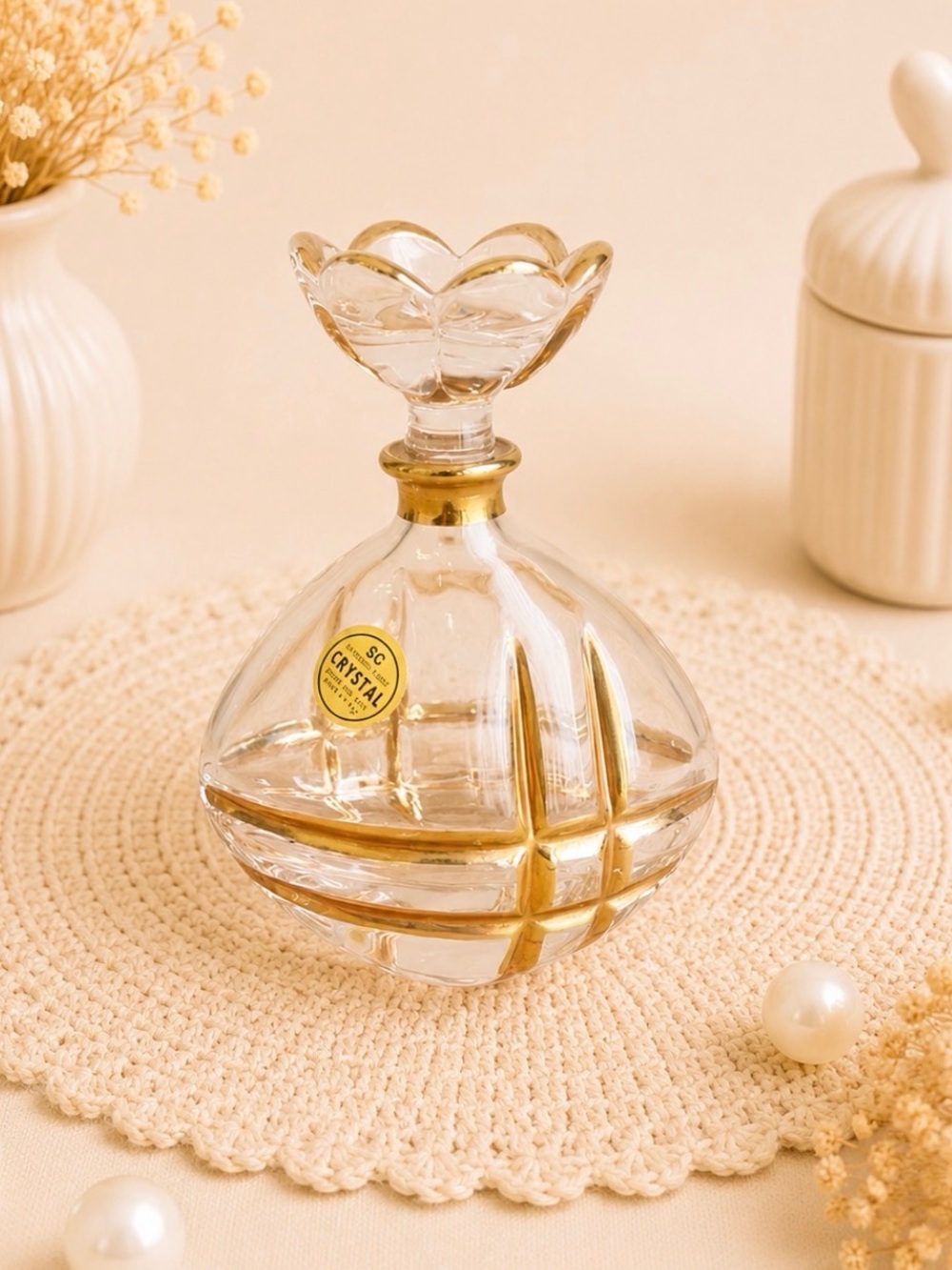Vintage Royal Gallery clear crystal perfume bottle
